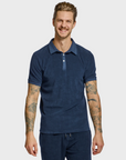 Easy Mondays Towel Terry Polo Tee - Navy-Men's T-Shirts-Brooklyn-Vancouver-Yaletown-Canada