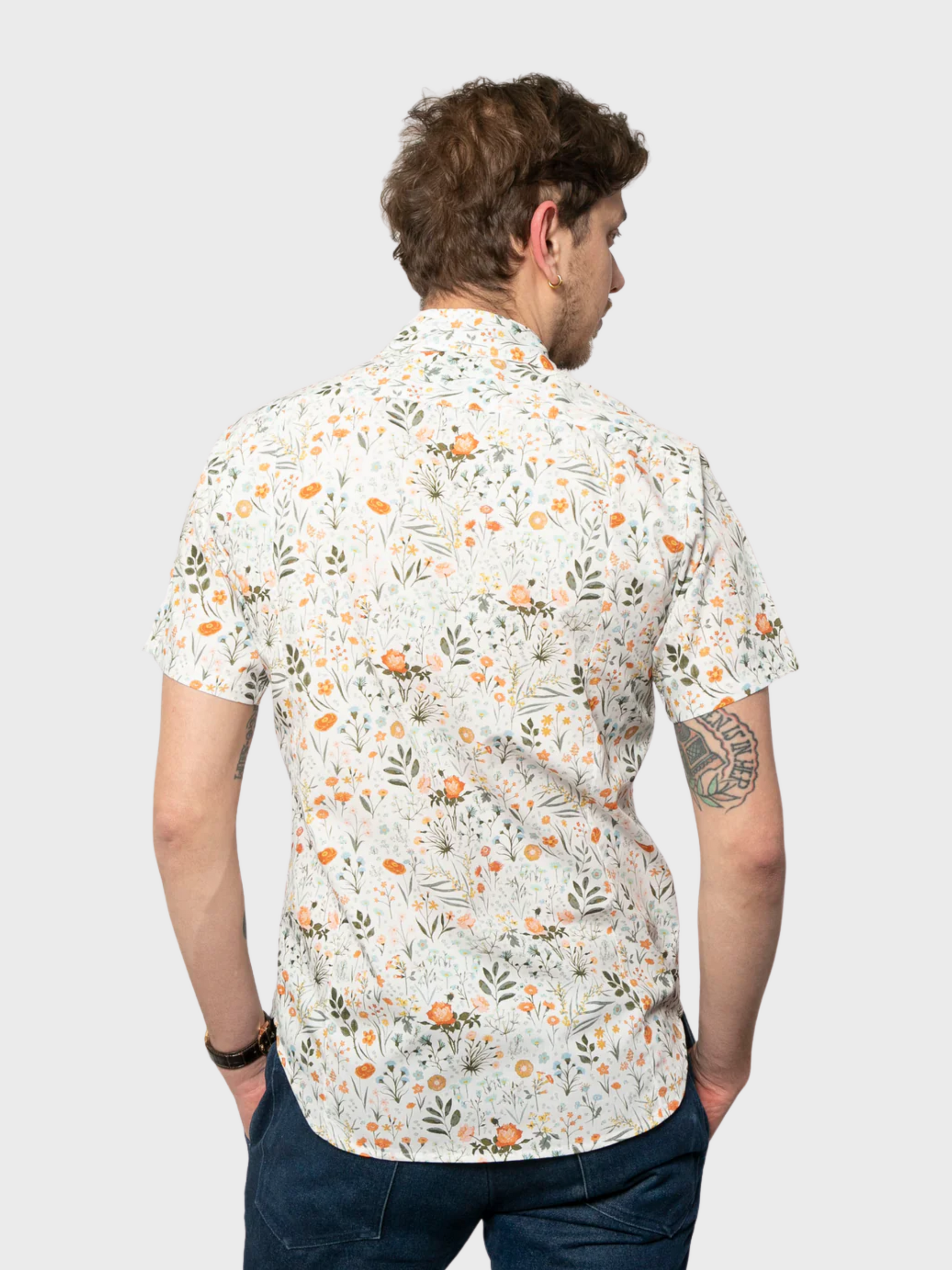 18Waits Short Sleeve Dylan Shirt Garden Days-Men's Shirts-Howard-Surrey-Canada