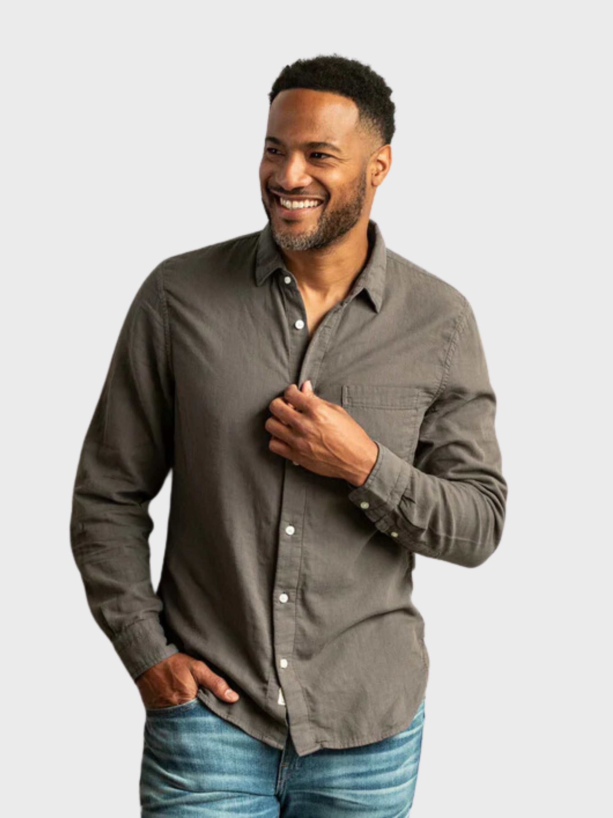 Kato Gauze Ripper Shirt Charcoal-Men's Shirts-Howard-Surrey-Canada