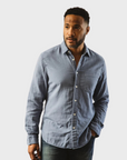 Kato Gauze Ripper Shirt Matte Blue-Men's Shirts-Howard-Surrey-Canada