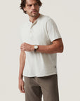 34 Heritage Slub Short Sleeve Henley Tee - Ivory-Men's T-Shirts-Brooklyn-Vancouver-Yaletown-Canada