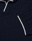 34 Heritage Polo Sweater - Navy-Men's Sweaters-Brooklyn-Vancouver-Yaletown-Canada