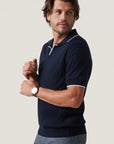 34 Heritage Polo Sweater - Navy-Men's Sweaters-Brooklyn-Vancouver-Yaletown-Canada