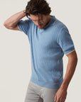 34 Heritage Polo Sweater - Blue-Men's Sweaters-Brooklyn-Vancouver-Yaletown-Canada