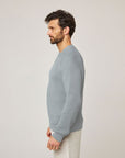 Peregrine Harry Cotton Jumper Washed Denim-Men's Sweaters-Brooklyn-Vancouver-Yaletown-Canada
